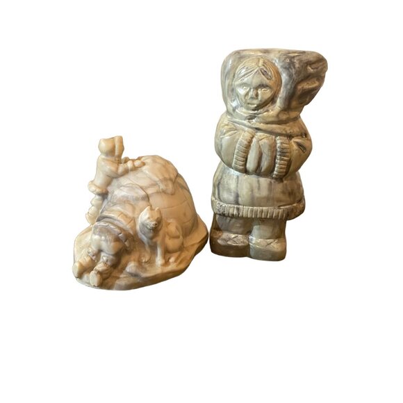 Vintage Inuit Soapstone Figurines - Picture 1 of 5